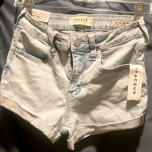 Pacsun high rise light wash shorts